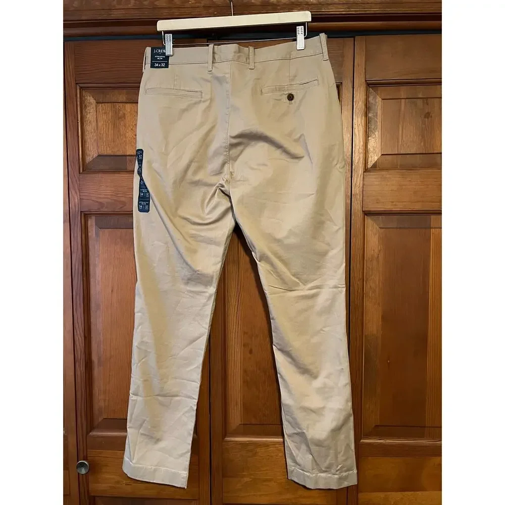 NWT J. Crew Factory Men's Athletic Slim-Fit Chino Pant British Khaki Size 34x32